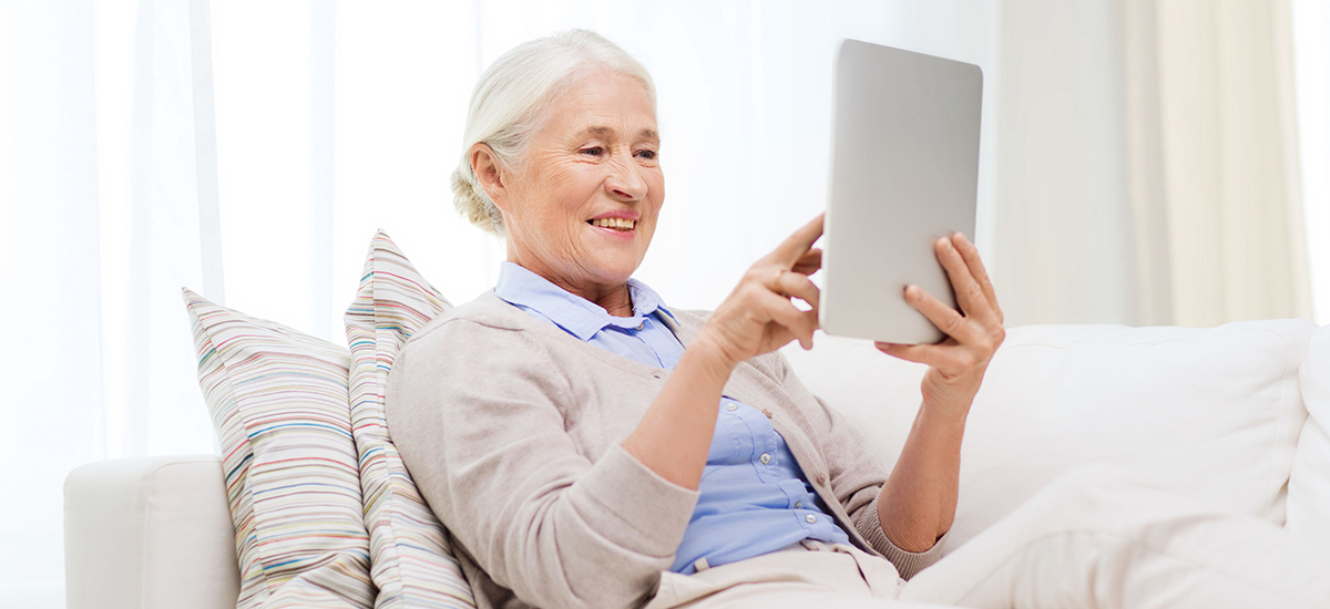 Slide Image of lady using a tablet device